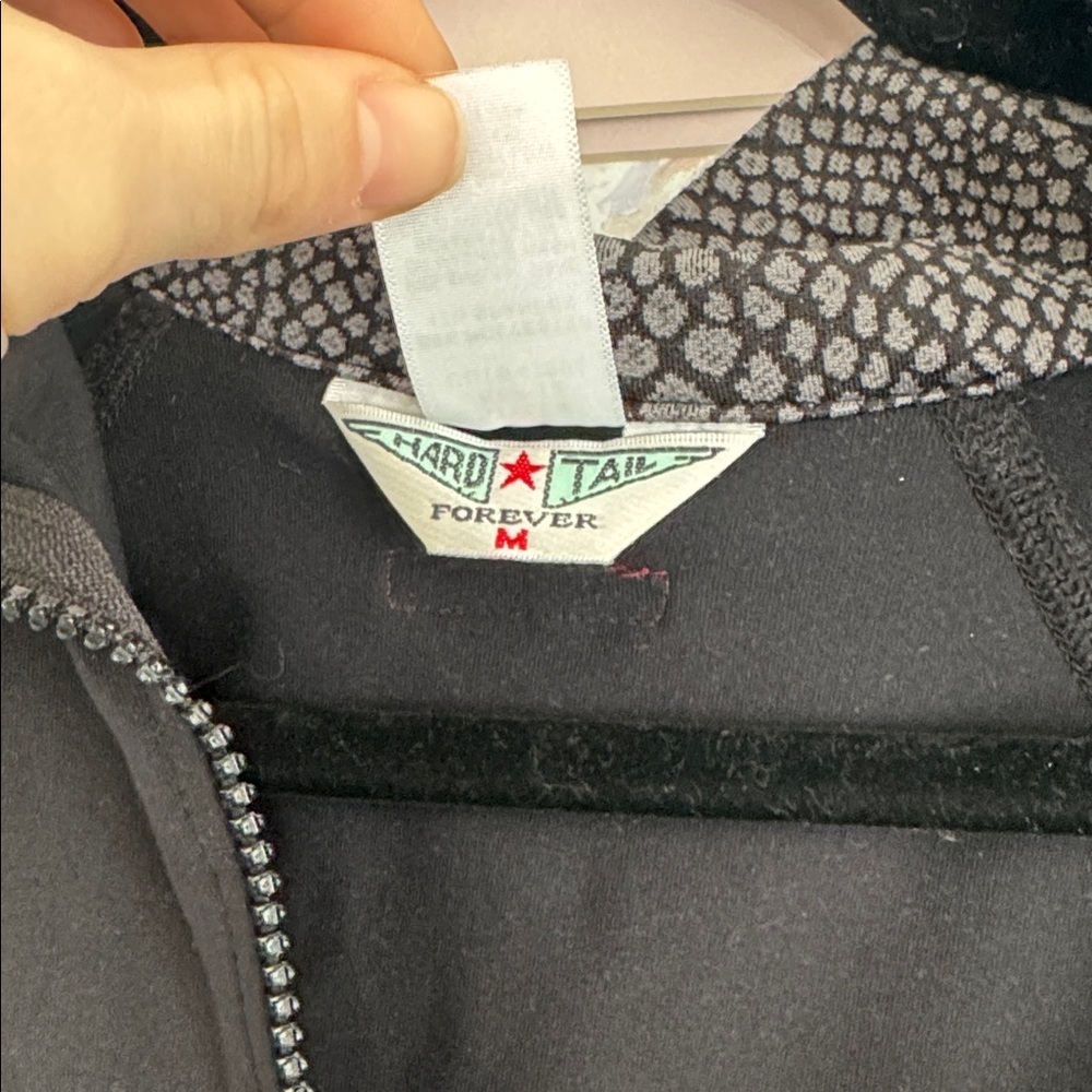 Black and Gray hard tail Zip-Up Hoodie - Picture 3 of 4